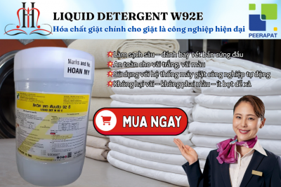 Liquid Detergent W92E – Hóa chất giặt chính cho giặt là công nghiệp hiện đại