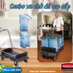 Combo Xe Chở Đá Cao Cấp & Thùng Đựng Đá Rubbermaid – Giải Pháp Vận Chuyển Đá An Toàn, Tiện Lợi, Chuẩn Nhà Hàng – Khách Sạn